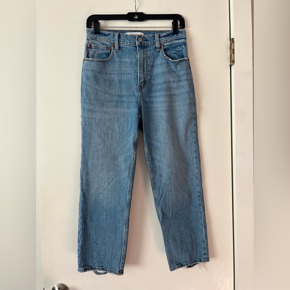 Ultra High Rise Ankle Straight, medium wash, 28/6 short